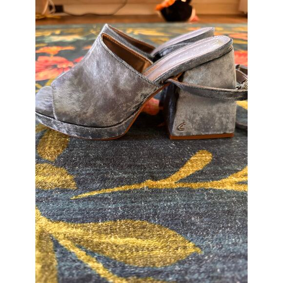 Sam Edelman Miranda Two-Piece Platform Velvet Heels Size 6.5 - Picture 4 of 9